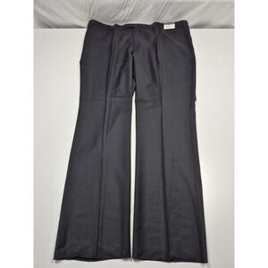 Prontomoda Dress Pants Mens 50x36 Black Super 140s Wool Flat Front NWT